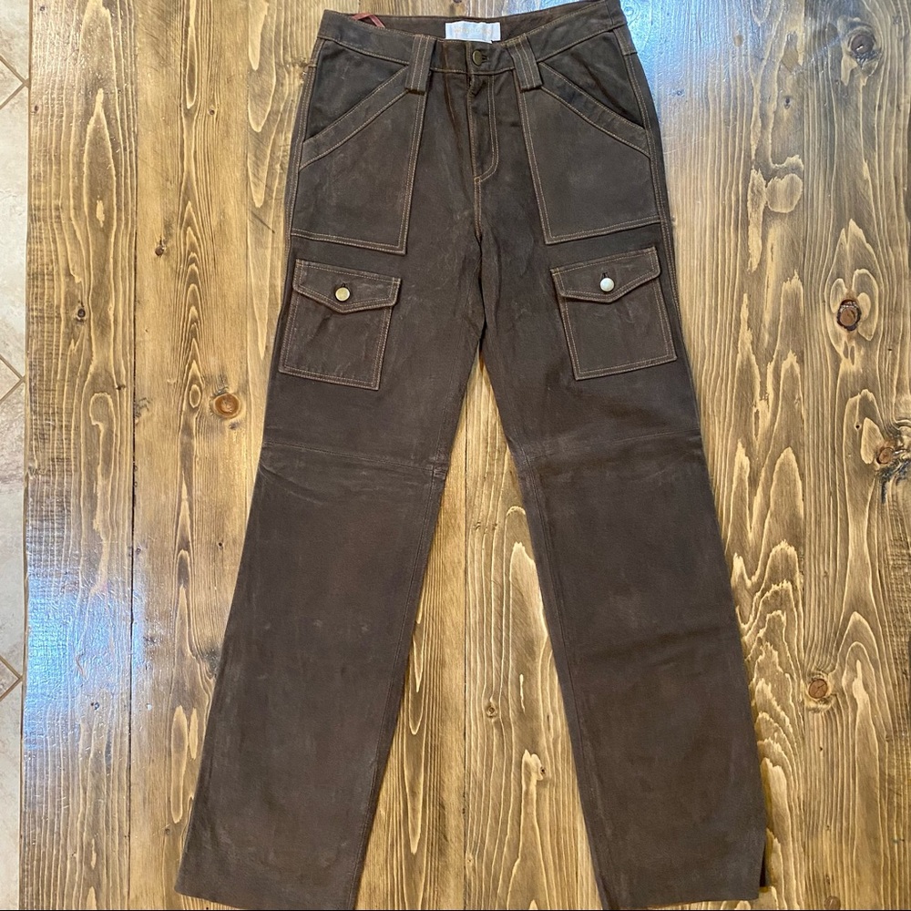 Margaret Godfrey genuine suede pants